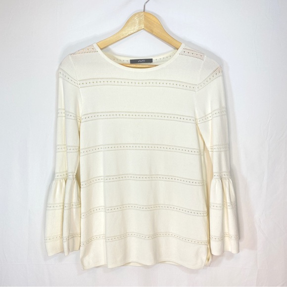 Avec bell sleeve sweater, cream/ivory, size XS - Picture 1 of 6